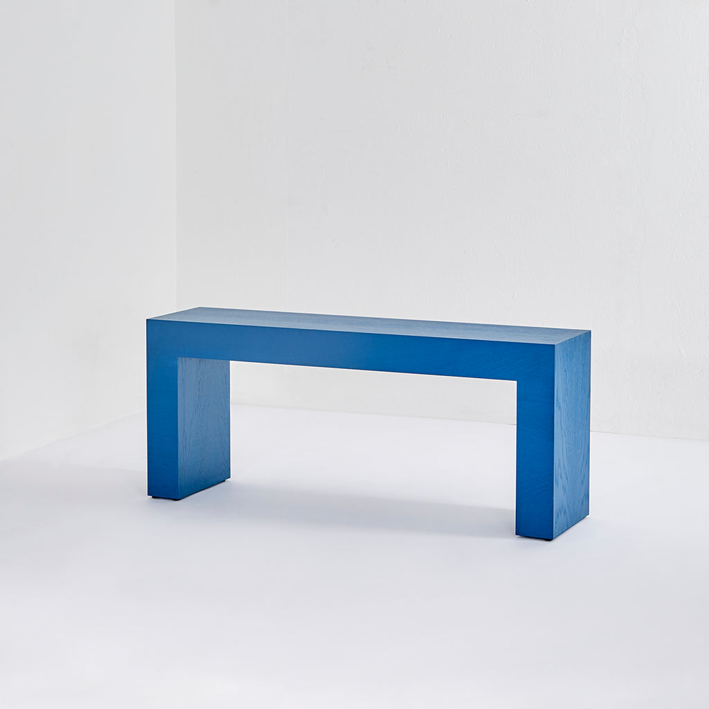 Darkroom Stained Wood Colourful Geometric Angular Furniture BLOK Bench Console Side Table