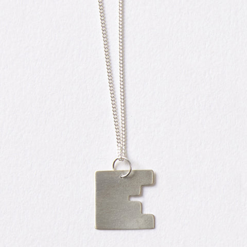 Darkroom Geometric Jewellery Bauhaus Alphabet Pendants Gold Silver Handmade in London