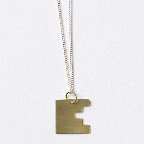 Darkroom Geometric Jewellery Bauhaus Alphabet Pendants Gold Silver Handmade in London