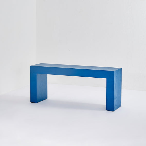 Darkroom Stained Wood Colourful Geometric Angular Furniture BLOK Bench Console Side Table 
