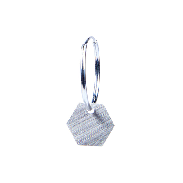 Geometry Earring — Silver Hexagon
